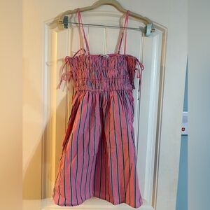 Abercrombie & Fitch Pink and Blue Striped Mini Dress NWT XSP